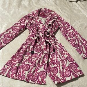 Merona Fuchsia and White Floral Jacquard Jacket